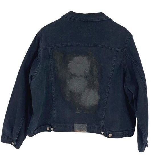 Americana Blues Womens Button Front Denim Jean‎ Trucker Jacket Black Size XL - Picture 3 of 7
